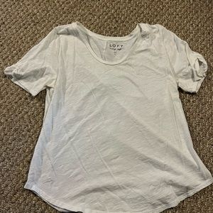 Loft white vintage soft tee with sleeve detail